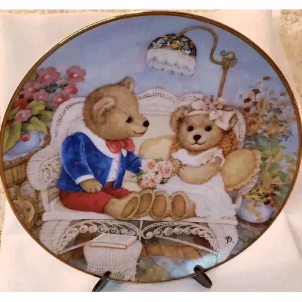 "First Anniversary" Limited Edition Franklin Mint Heirloom Patricia Brooks Plate